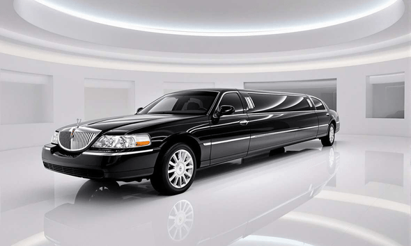 Black Lincoln Town Car limousine exterior